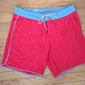 rhone mens swimming shorts trunks red blue 34